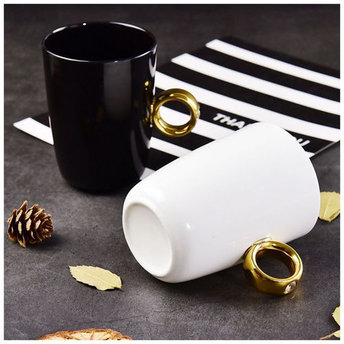 金手柄陶瓷馬克杯水杯 歐式描金陶瓷馬克杯 來圖定做